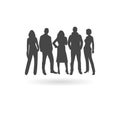 Black Group of People Vector Silhouette icon or logo