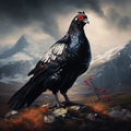 Black grouse, Tetrao tetrix Made With Generative AI illustration