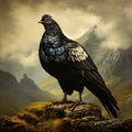 Black grouse, Tetrao tetrix Made With Generative AI illustration