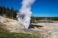 Black growler steam vent at Norris Geyser Basin in summer, Yellowstone National Park Wyoming hot springs