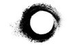 Black Grunge Circle Brush Stroke Splatter on White Background Royalty Free Stock Photo