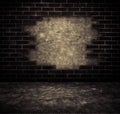 Black grunge cracked brick and concrete wall Royalty Free Stock Photo