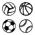 Sport grunge balls Royalty Free Stock Photo