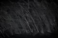 Black grunge dirty texture with copyspace. Abstract chalk rubbed out on blackboard or chalkboard background. Wallpaper with empty Royalty Free Stock Photo