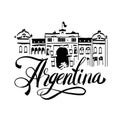 Black grunge rubber stamp with the name of Buenos Aires the capital of Argentina written inside the stamp