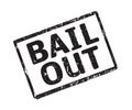 Black grunge stamp Bail out. Vector outline graphic