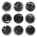 Black grunge texture circles