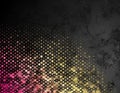 Black grunge texture wall with pink golden hexagonal pattern abstract background Royalty Free Stock Photo