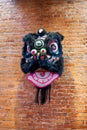 Black Guangdong traditional lion dance lion head Royalty Free Stock Photo