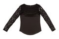 Black guipure blouse, isolated blouse on white background Royalty Free Stock Photo