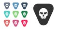 Black Guitar pick icon isolated on white background. Musical instrument. Set icons colorful. Vector Royalty Free Stock Photo