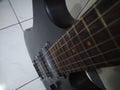 Black guitar six strings