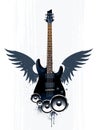 Black guitar with speakers