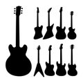 Black guitars silhouette.