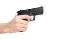 Black gun in a hand Royalty Free Stock Photo