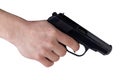 Black gun in the hand Royalty Free Stock Photo