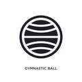 black gymnastic ball isolated vector icon. simple element illustration from gym and fitness concept vector icons. gymnastic ball