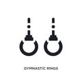 black gymnastic rings isolated vector icon. simple element illustration from gym and fitness concept vector icons. gymnastic rings