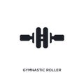 black gymnastic roller isolated vector icon. simple element illustration from gym and fitness concept vector icons. gymnastic