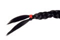 Black hair braid with split ends isolated Royalty Free Stock Photo