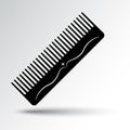 Black hair comb icon. Vector illustration Royalty Free Stock Photo