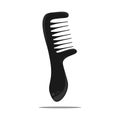 Black hair comb icon vector illustration for web, mobile apps, design on white background. Beauty tool for hair care, combing in Royalty Free Stock Photo