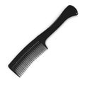 Black hair comb isolated on white Royalty Free Stock Photo