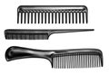 Black hair combs isolated on a white background Royalty Free Stock Photo