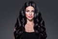 Black hair woman. Beautiful brunette hairstyle fashion portrait Royalty Free Stock Photo