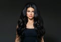 Black hair woman. Beautiful brunette hairstyle fashion portrait Royalty Free Stock Photo