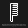 Black Hairbrush icon isolated on black background. Comb hair sign. Barber symbol. Vector Illustration Royalty Free Stock Photo