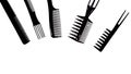 Black comb set for professional hairdresser Royalty Free Stock Photo