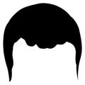 Black haircut icon. Male head hairstyle template