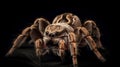 Black hairy legs, fangs big spider concept scarry. Generative ai Royalty Free Stock Photo