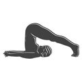 Black Halasana Plow Yoga Pose Outline Icon Royalty Free Stock Photo