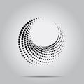 Black halftone dots in circle form. Geometric art Royalty Free Stock Photo