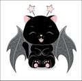 Black Halloween cat