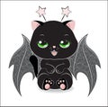 Black Halloween cat