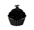 Black Halloween cupcake