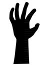 Black Halloween Silhouette Symbol of Spooky Graveyard Zombie Hand