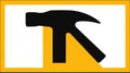 Black Hammer Silhouette on Yellow and White Background Royalty Free Stock Photo