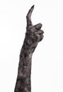 Black hand of death, the walking dead, zombie theme, halloween theme, zombie hands, white background, mummy hands