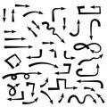 Black hand drawn arrows. Set Royalty Free Stock Photo