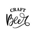 Black hand drawn brush lettering craft Beer on white background