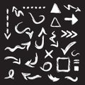 Black curvy direction arrows icons design element set on white background