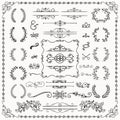 Black Hand Drawn Decorative Doodle Design Elements Royalty Free Stock Photo