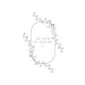 Vector Floristic Feminine Brand Logo Template Frame. Royalty Free Stock Photo