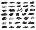 Black hand drawn paintbrush collection