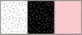 Hand Drawn Star Vector Pattern Set. White, Black and Pink Backgrounds With White and Black Stars.