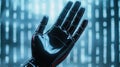 A black hand with a glowing red light on it, AI Royalty Free Stock Photo